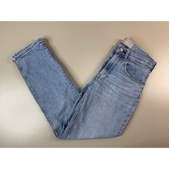 Everlane Denim - Everlane Womens High Rise Straight Denim Jeans 26 Light Wash Classic Preppy City